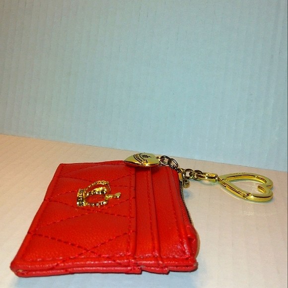 Gorgeous JUICY COUTURE Bright Red skinny Wallet Keychain/change purse - Picture 4 of 12